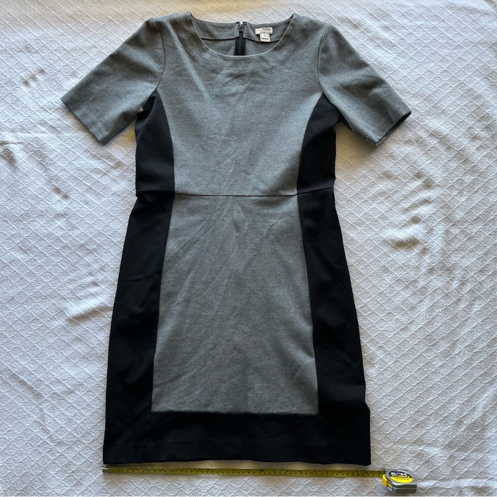 J. Crew color block grey and black short sleeves crew neck dress